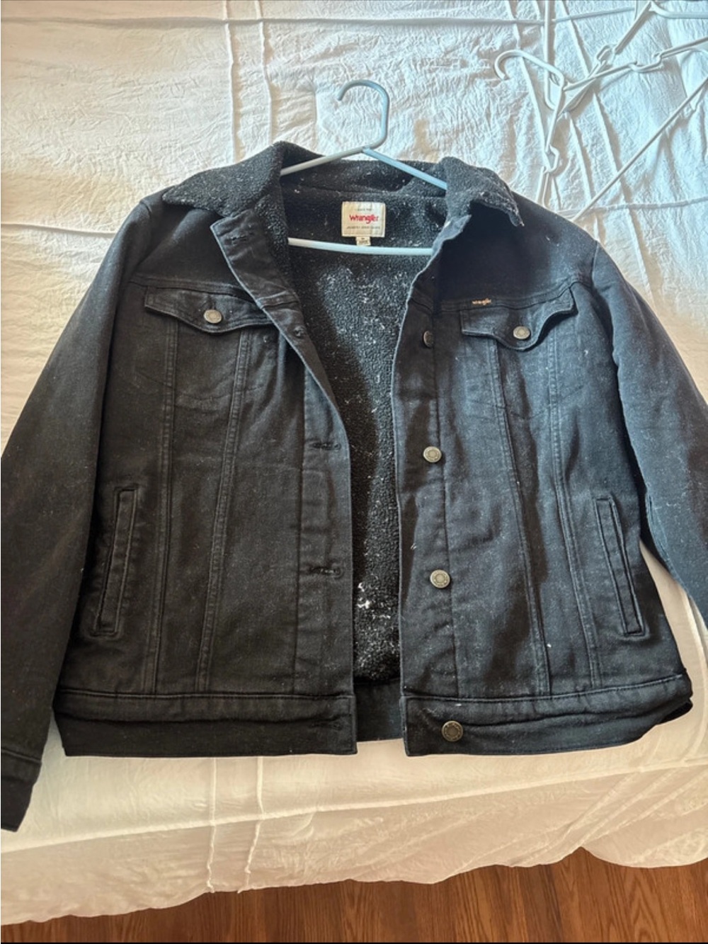 Wrangler Black Sherpa-Lined Bomber Jacket